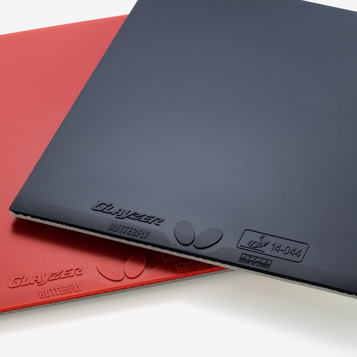 Butterfly Glayzer: Close up of Red & Black Rubber